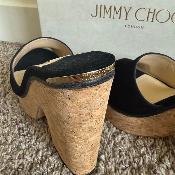 NIB AUTHENTIC Jimmy Choo Deedee 125 Suede Platform Sandal. Size 37 - Picture 6 of 8